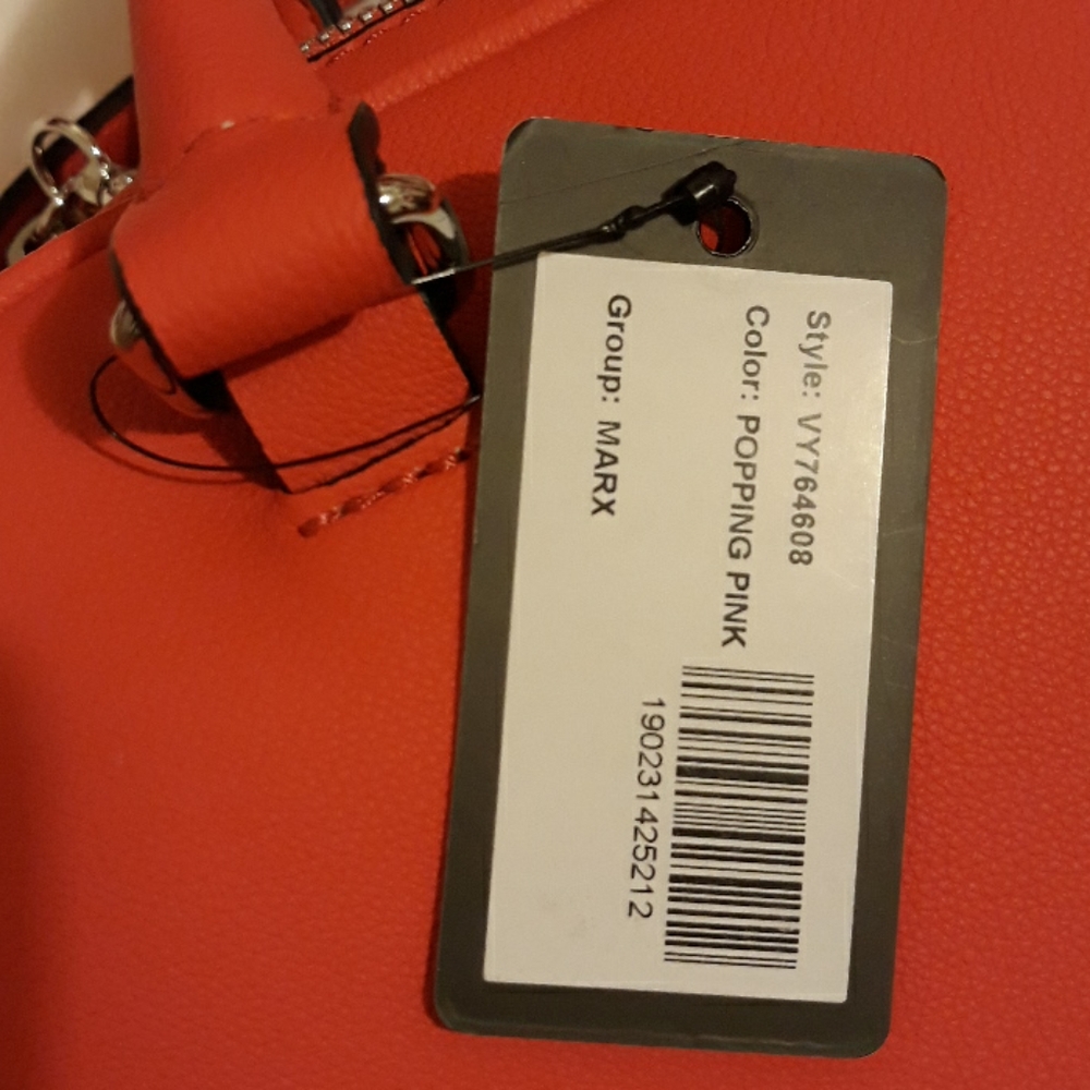Guess Marx Popping Pink Satchel Crossbody Vegan - Picture 7 of 13